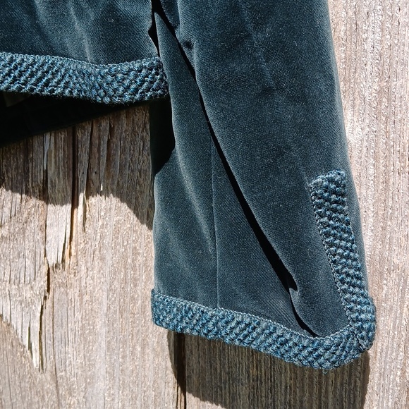 VTG Luxury Velvet Blazer Jacket Dark Forest Green Beaded Embroidered Exquisite M - Picture 11 of 15